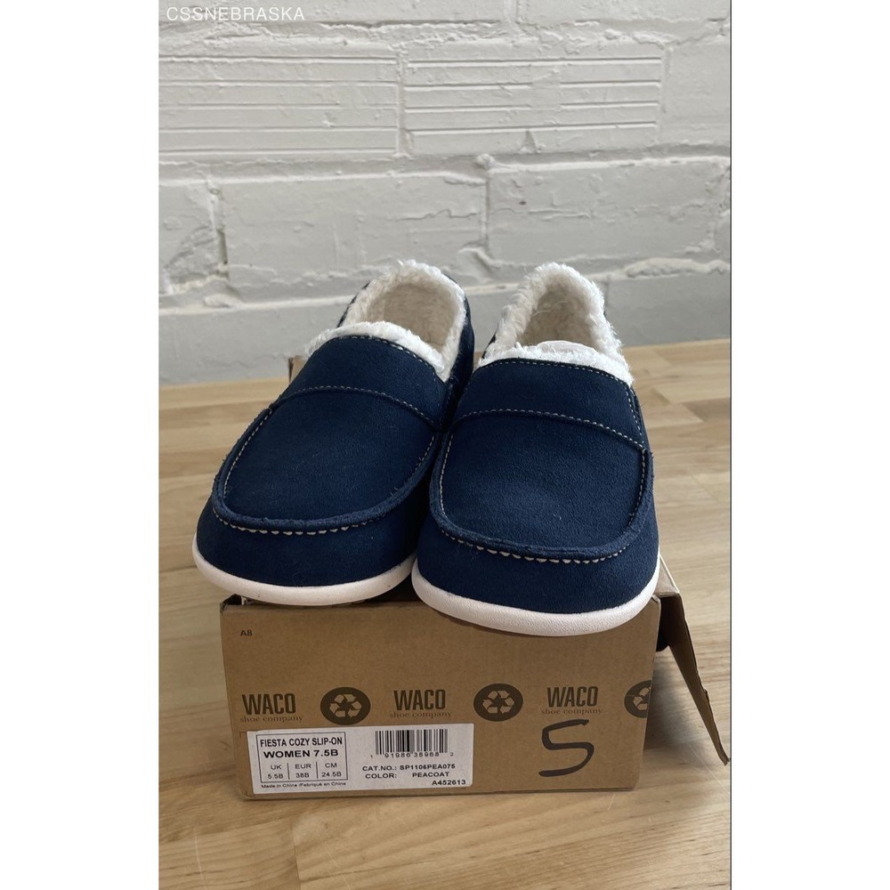 Waco Blue Fiesta Womens Cozy Slip-On shoes - Size 7.5‎